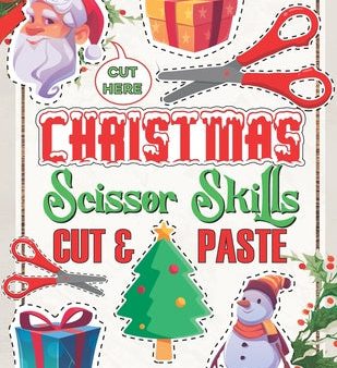 Christmas Scissor Skills Cut and Paste: Activity Book for kids, Ages 3-5, Pictures Coloring and Cutting Practice Preschool Workbook For Discount